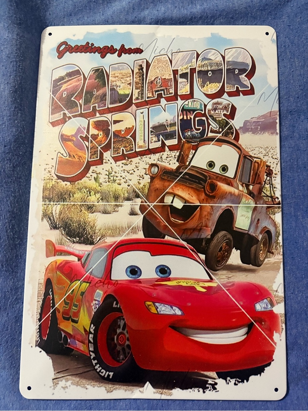 Disney Pixar Cars Radiator Springs Metal Sign - Red & Brown brand new